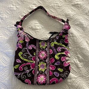 Vera Bradley small hobo bag brown floral multicolor pretty! Like new condition!
